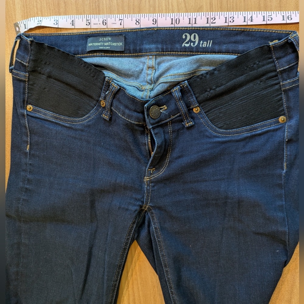 J. Crew Maternity Jeans Matchstick 29 Tall Below Belly Dark Wash